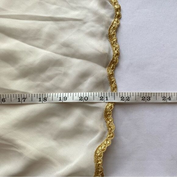 90's Victoria's Secret Ivory/ Gold Sheer Chiffon Mini Slip Dress Size Medium - Picture 13 of 13